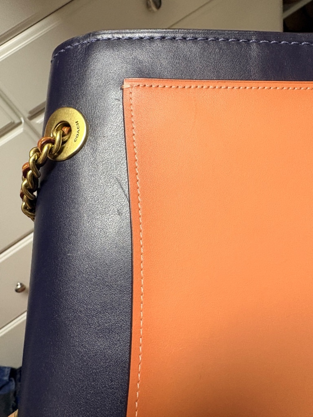 Coach Parker Shoulder Bag with Tea Rose Turnlock in Colorblock Signature Canvas - Picture 10 of 13